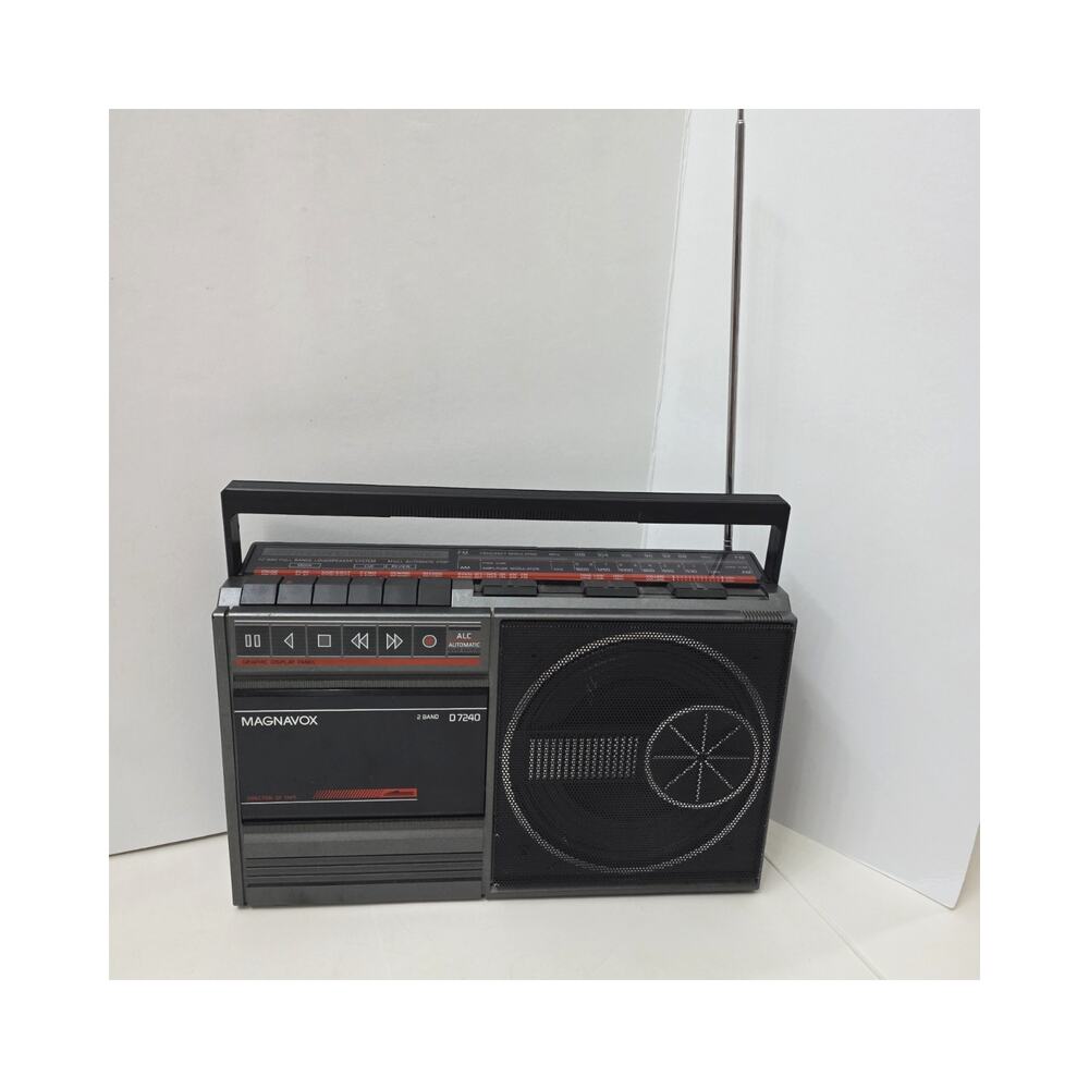 1987 Magnavox D7240 AM/FM Cassette Boombox Portable 2 Band Radio + Record TESTED